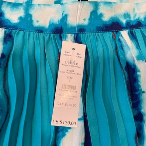 White House Black Market Pleated Tie-Dye Maxi Skirt - Size 4 - NWT - Picture 11 of 17